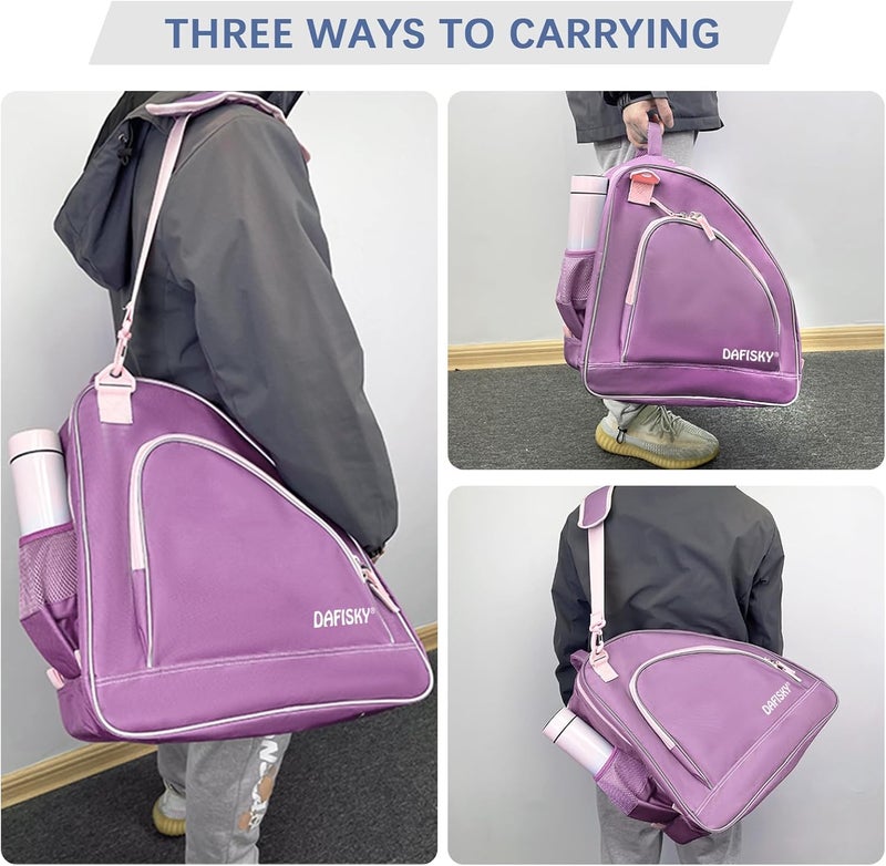 DAFISKY Roller Skate Bag - Ice Skate Bag Fits Inline Skates Quad Skates Rollerblades Figure Skates for Women Men Youth - Image 5